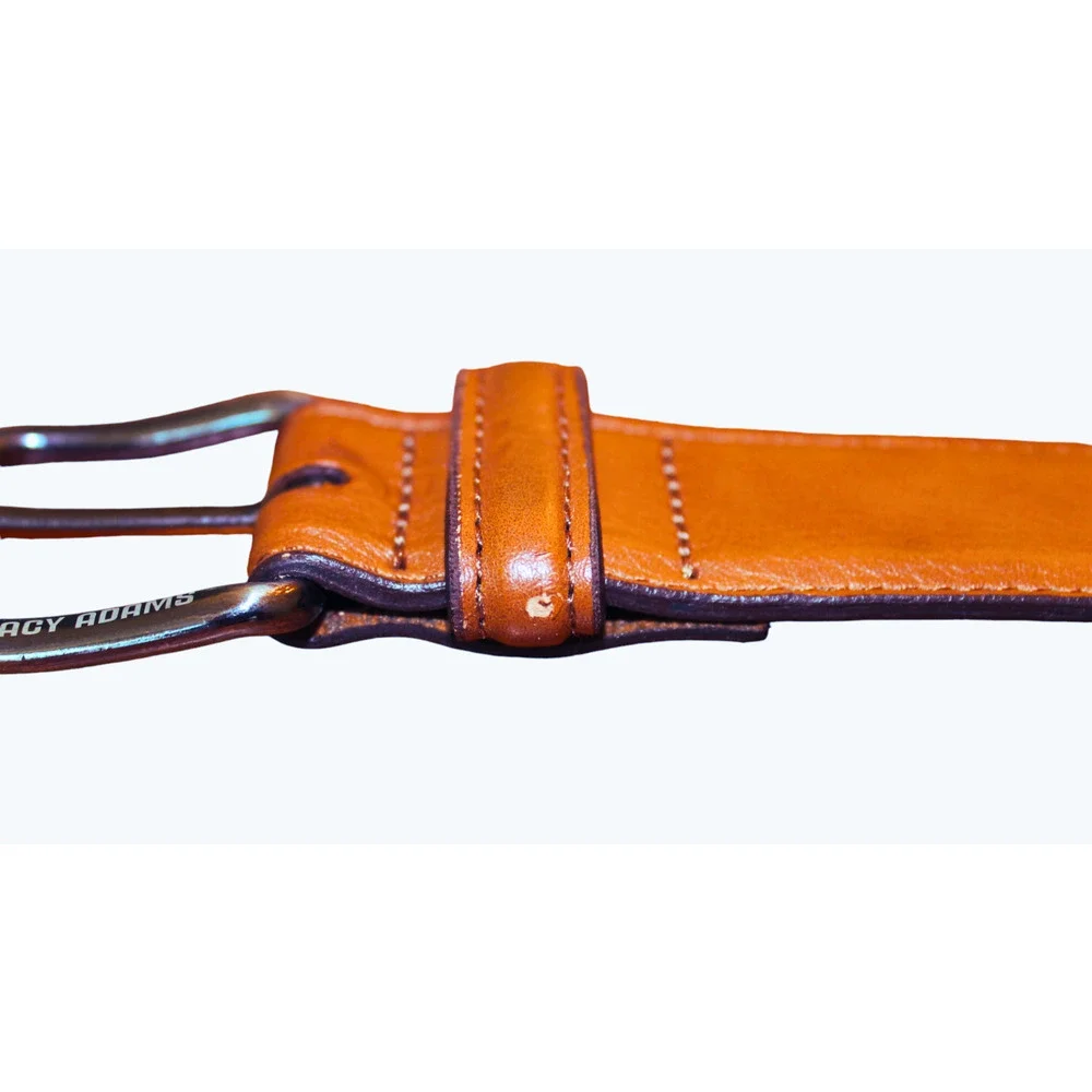Genuine Leather Belt Adult Size 38 Brown With Pewter Tone Buckle by Stacie Adams